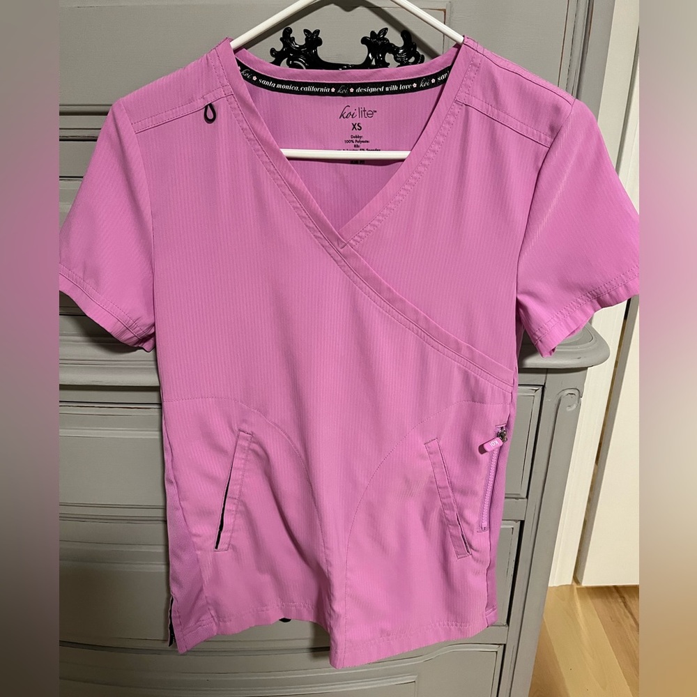 Koi Pink Scrub Top